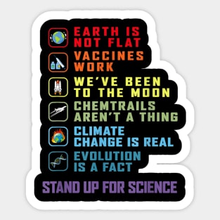 Earth Is Not Flat T-Shirt Stand Up For Science Teacher Sticker